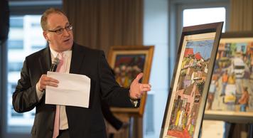 Dave Auctioning Artwork